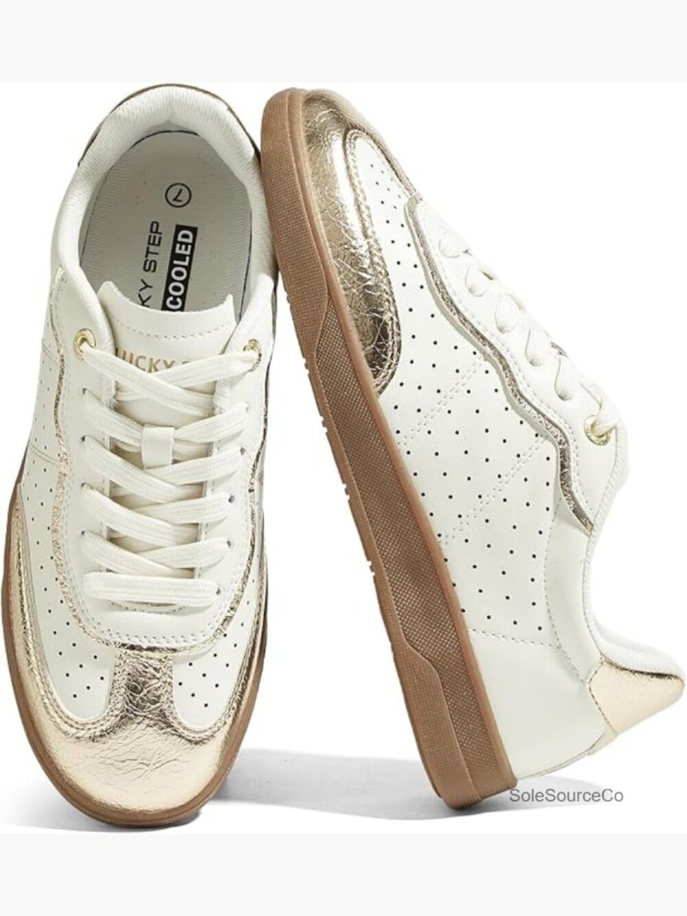Retro Cow Suede Lace Up Walking Sneakers Gum Rubber Sole